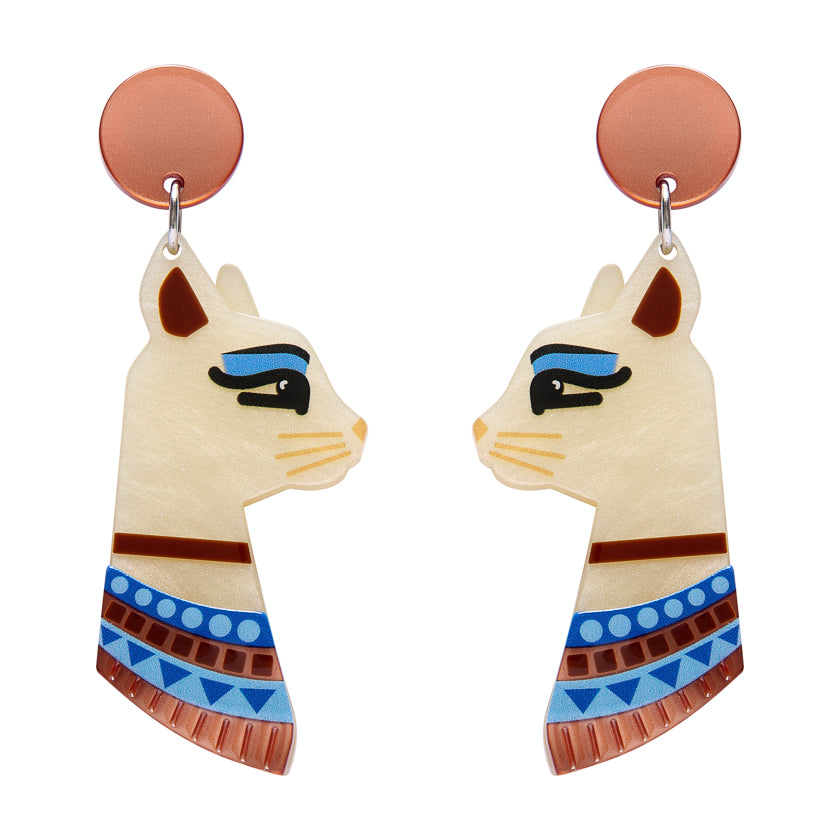 Bastet the Protector Drop Earrings