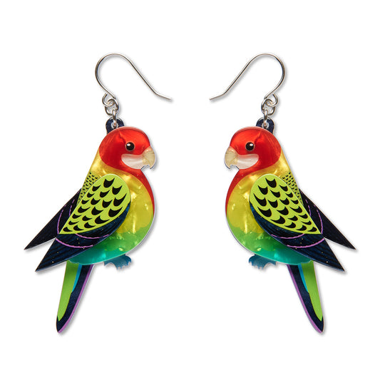 Eastern Rosella Drop Earrings