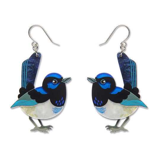 Superb Fairy Wren Drop Earrings