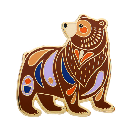 The Brawny Brown Bear Enamel Pin