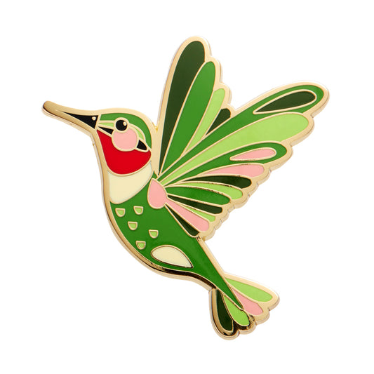 The Radiant Ruby-Throated Hummingbird Enamel Pin