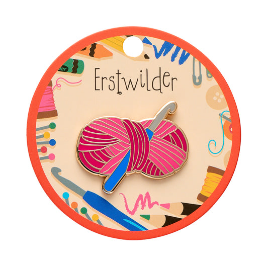 Hooked on Crochet Enamel Pin