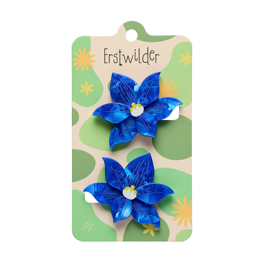 Spotted Sun Orchid Hair Clips - 2 Piece