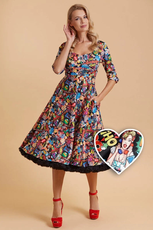 Scarlette Midi Dress ~  Pop Art