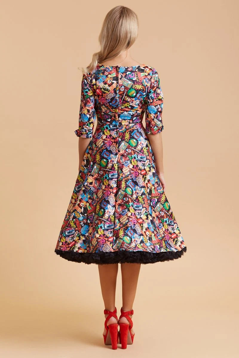 Scarlette Midi Dress ~  Pop Art