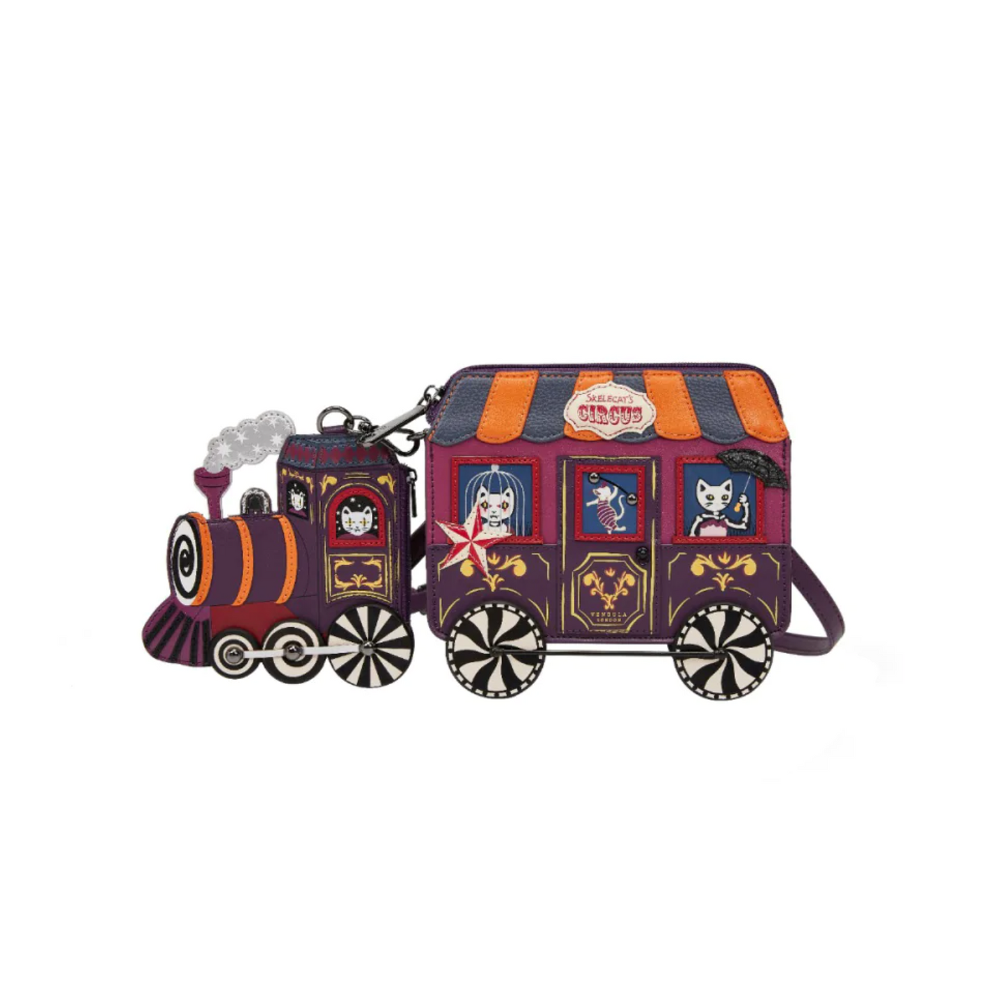 Skelecat's Travelling Ghost Circus ~ Train Charm Bag