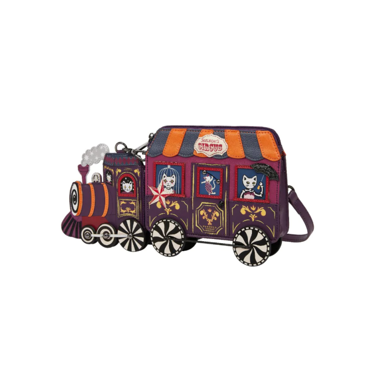 Skelecat's Travelling Ghost Circus ~ Train Charm Bag
