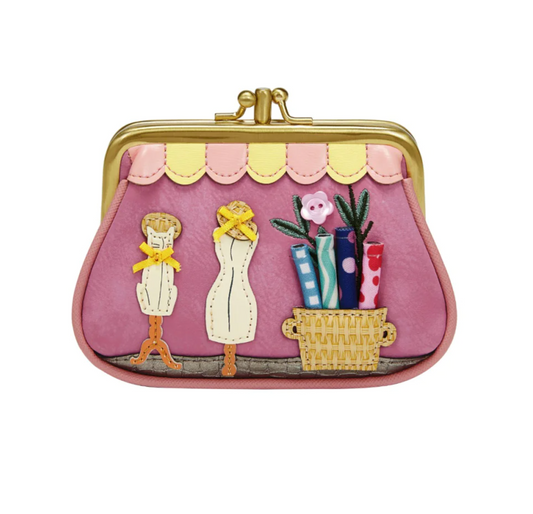 Sewing Shop (Raspberry) ~ Clipper Coin Purse