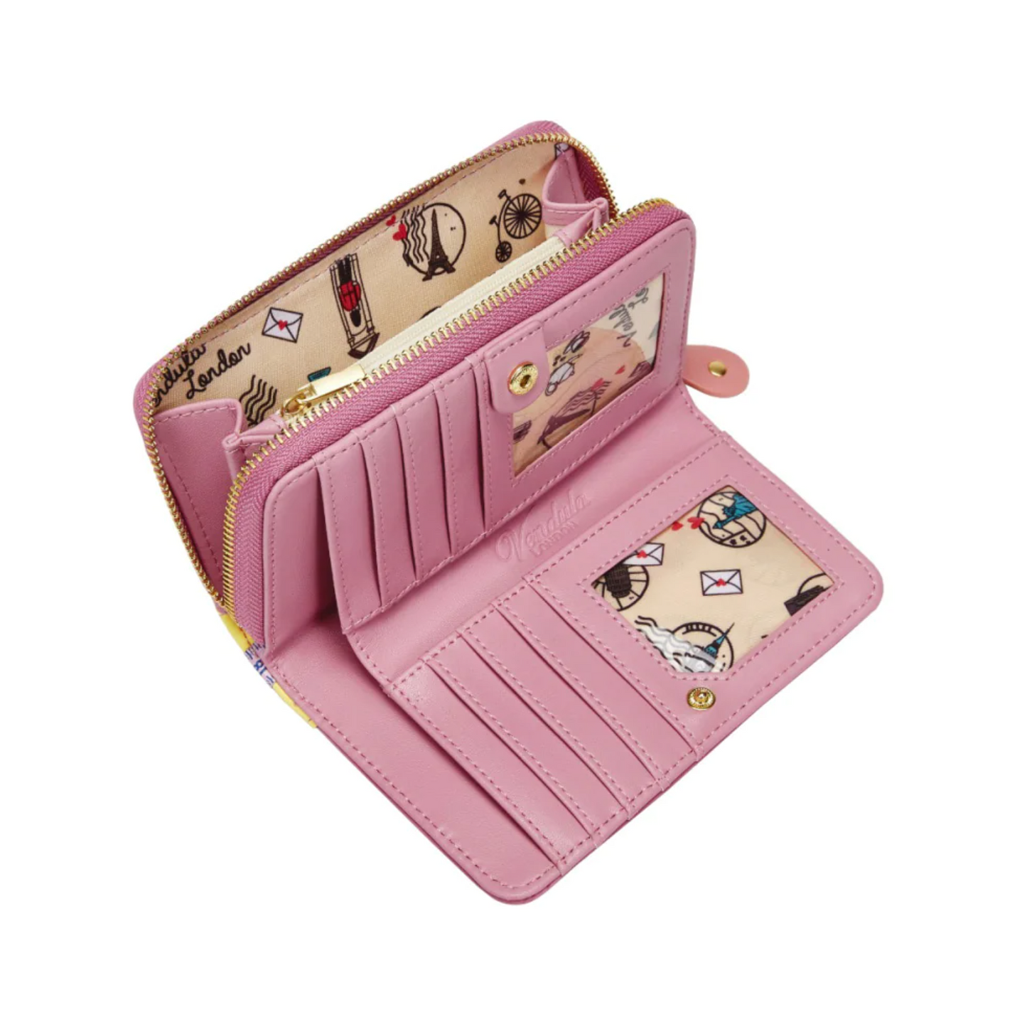Sewing Shop (Raspberry) ~ Medium Ziparound Wallet