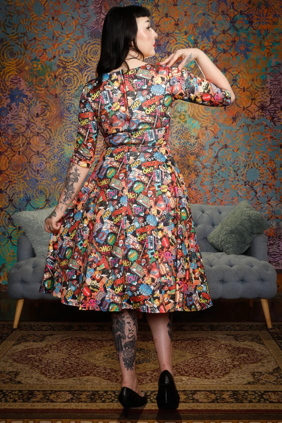 Scarlette Midi Dress ~  Pop Art