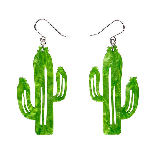 Cactus Drop Earrings - Light Green - Rockamilly-Jewellery-Vintage