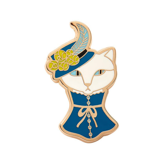 Cat In A Hat Enamel Pin - Rockamilly-Jewellery-Vintage