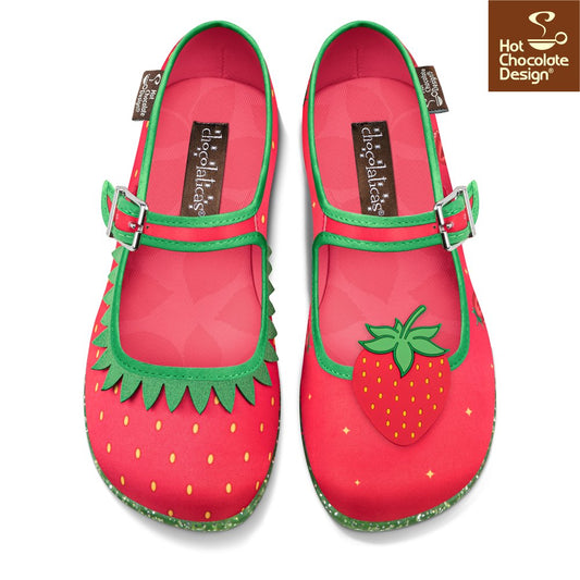 Chocolaticas® Berry Bliss Mary Jane Flats - Rockamilly-Shoes-Vintage