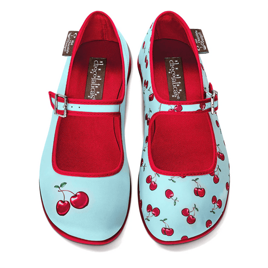 Chocolaticas® Cherry Mary Jane Flats - Rockamilly - Shoes - Vintage