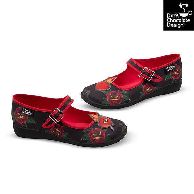 Chocolaticas® Heart Mary Jane Flats - Rockamilly - Shoes - Vintage