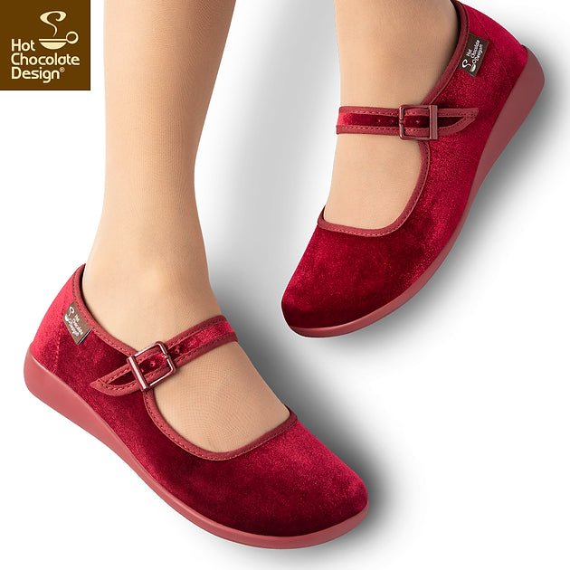 Chocolaticas® Red Wine Mary Jane Flats - Rockamilly - Shoes - Vintage