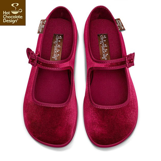 Chocolaticas® Red Wine Mary Jane Flats - Rockamilly - Shoes - Vintage