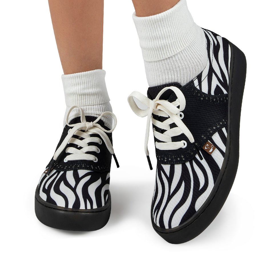 Chocolaticas® Saddle Zebra Sneakers - Rockamilly - Shoes - Vintage