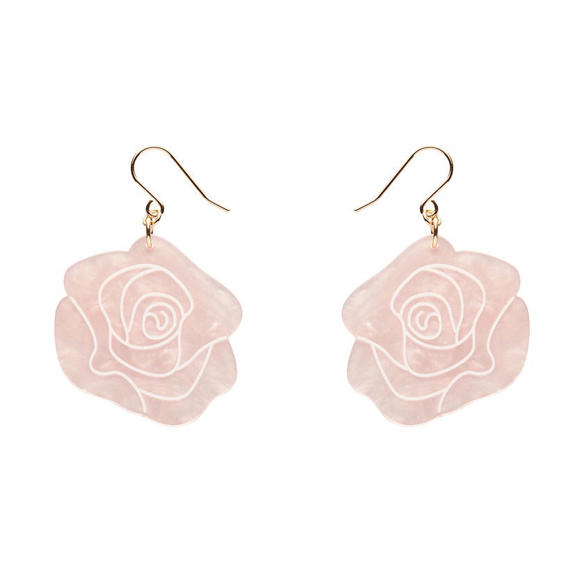 Eternal Rose Drop Earrings - Light Pink - Rockamilly - Jewellery - Vintage