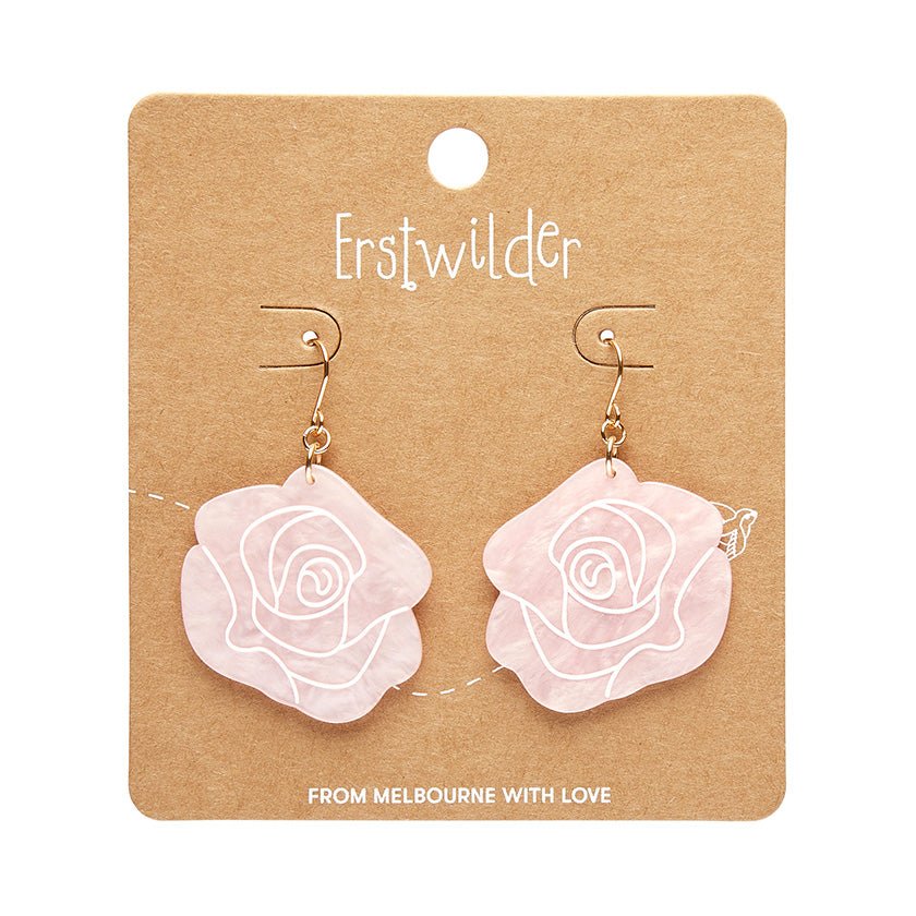 Eternal Rose Drop Earrings - Light Pink - Rockamilly - Jewellery - Vintage