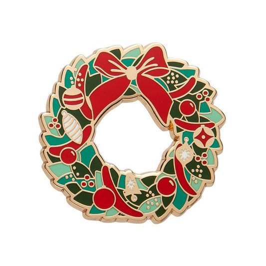 Evergreen Wreath Enamel Pin - Rockamilly - Jewellery - Vintage