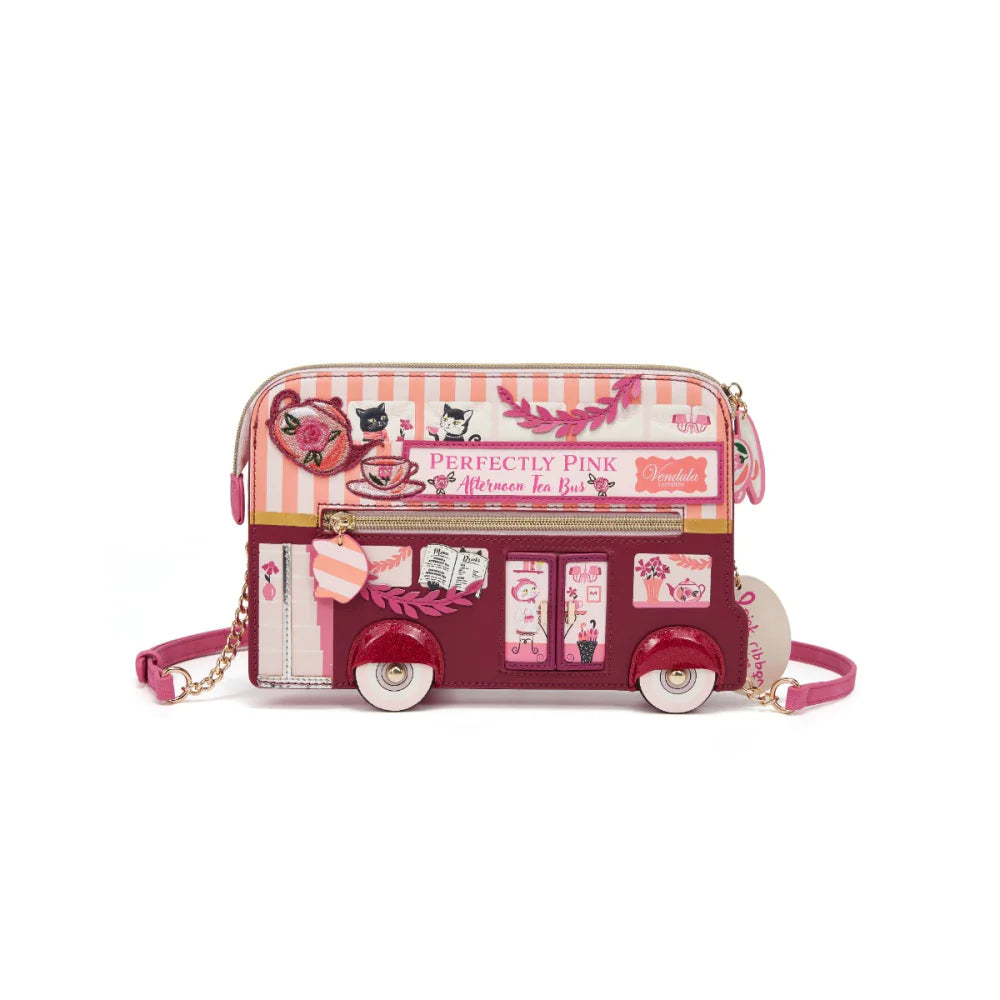 Perfectly Pink Afternoon Tea Bus ~ Pouch Bag