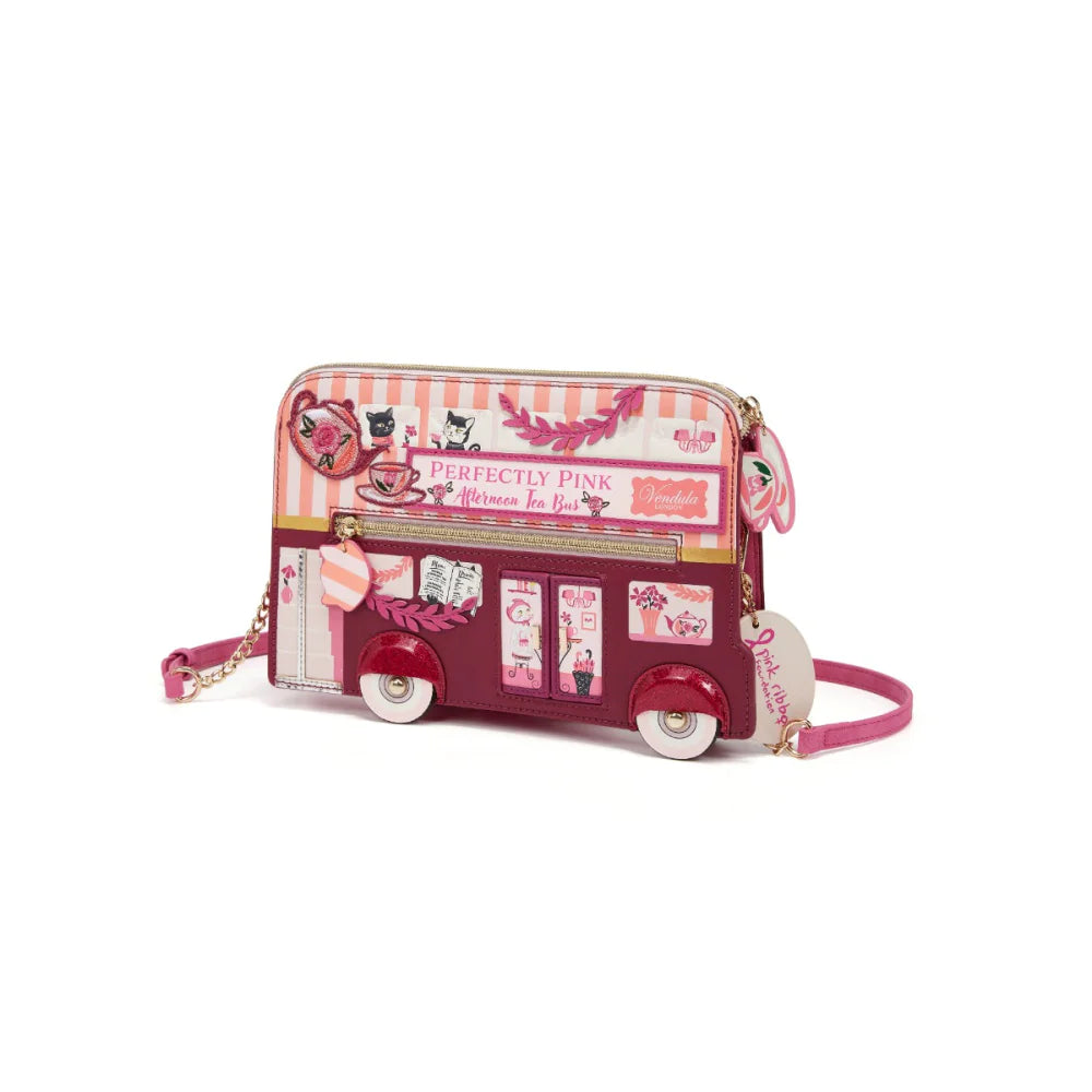 Perfectly Pink Afternoon Tea Bus ~ Pouch Bag