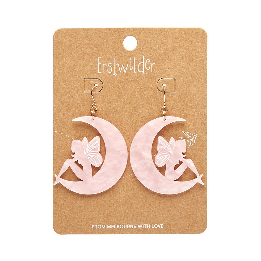 Fairy Moon Drop Earrings - Pink - Rockamilly - Jewellery - Vintage