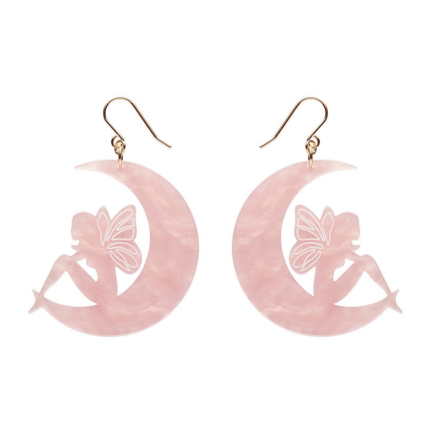 Fairy Moon Drop Earrings - Pink - Rockamilly - Jewellery - Vintage