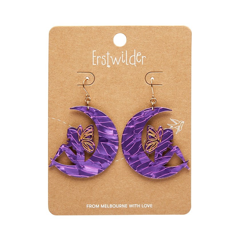 Fairy Moon Drop Earrings - Purple - Rockamilly - Jewellery - Vintage