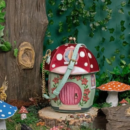 Fairy Village Toadstool House Bag - Rockamilly-Bags & Purses-Vintage