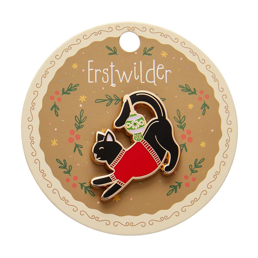 Feline Festive Enamel Pin - Rockamilly - Jewellery - Vintage