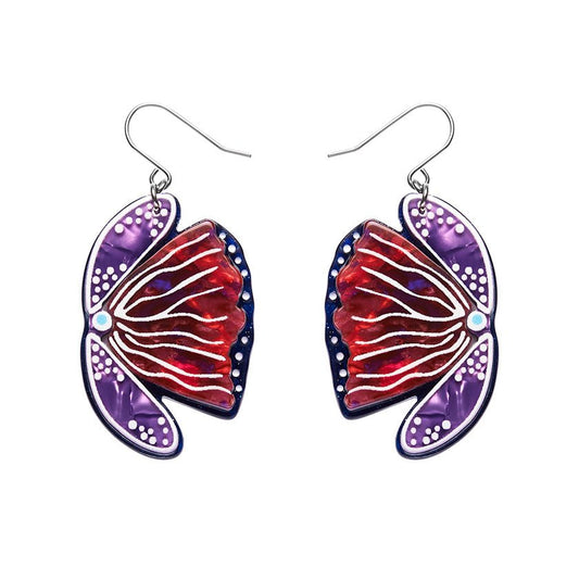 Fervent Feather Flower Drop Earrings - Rockamilly-Jewellery-Vintage