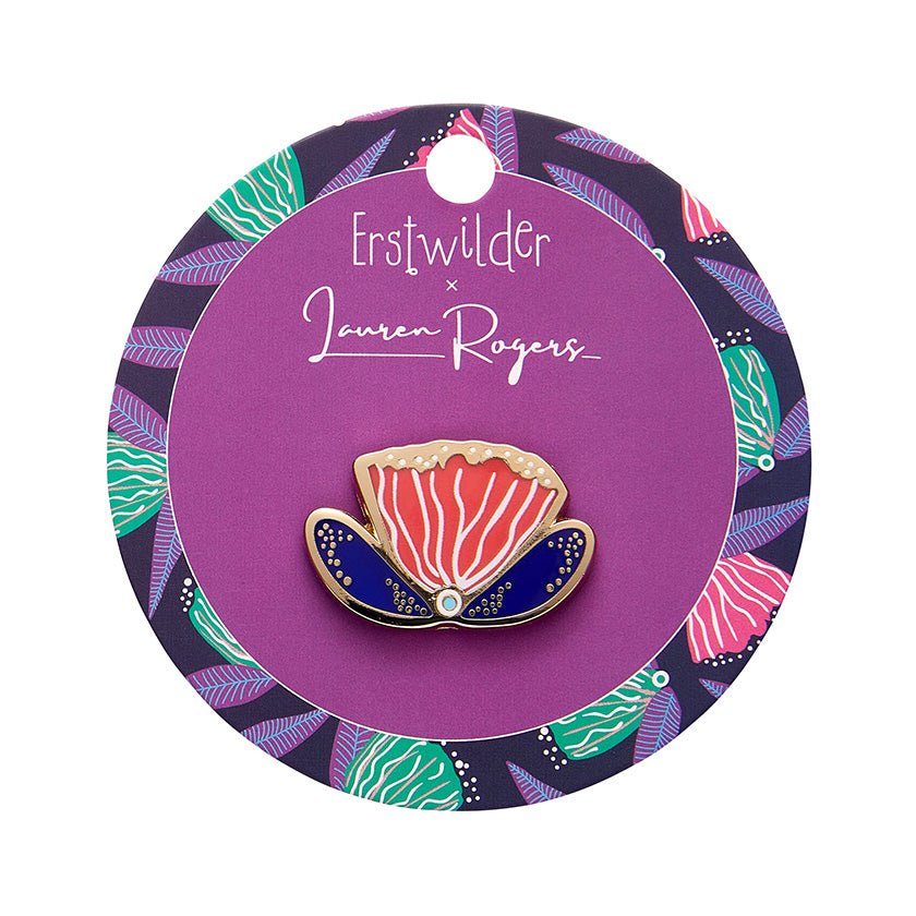 Fervent Feather Flower Enamel Pin - Rockamilly-Jewellery-Vintage