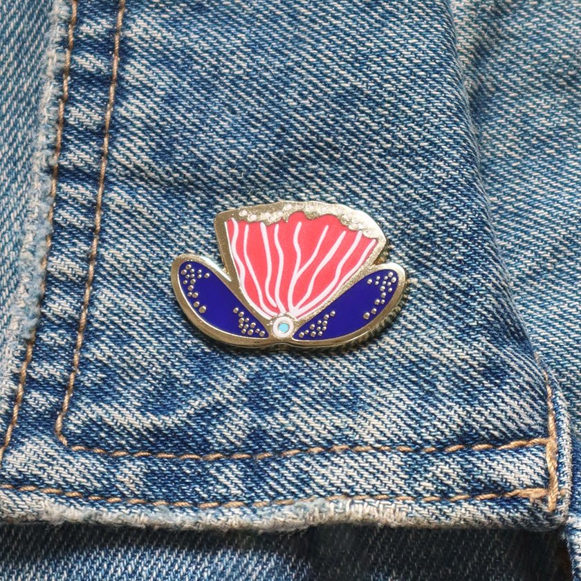 Fervent Feather Flower Enamel Pin - Rockamilly-Jewellery-Vintage