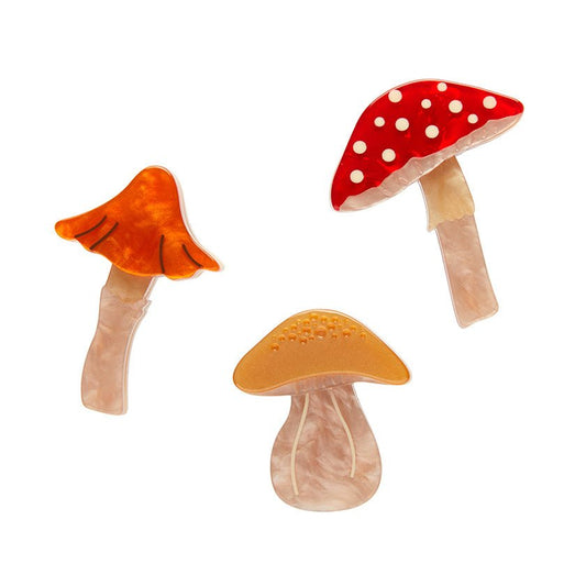 Field of Mushrooms Mini Brooch Set - Rockamilly - Jewellery - Vintage