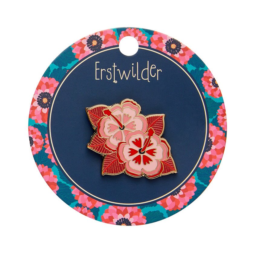 Halcyon Hibiscus Enamel Pin - Rockamilly - Jewellery - Vintage