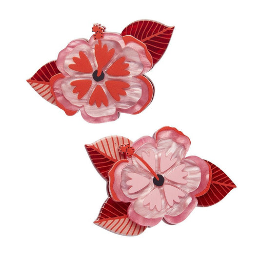 Halcyon Hibiscus Hair Clips - 2 Piece - Rockamilly - Jewellery - Vintage