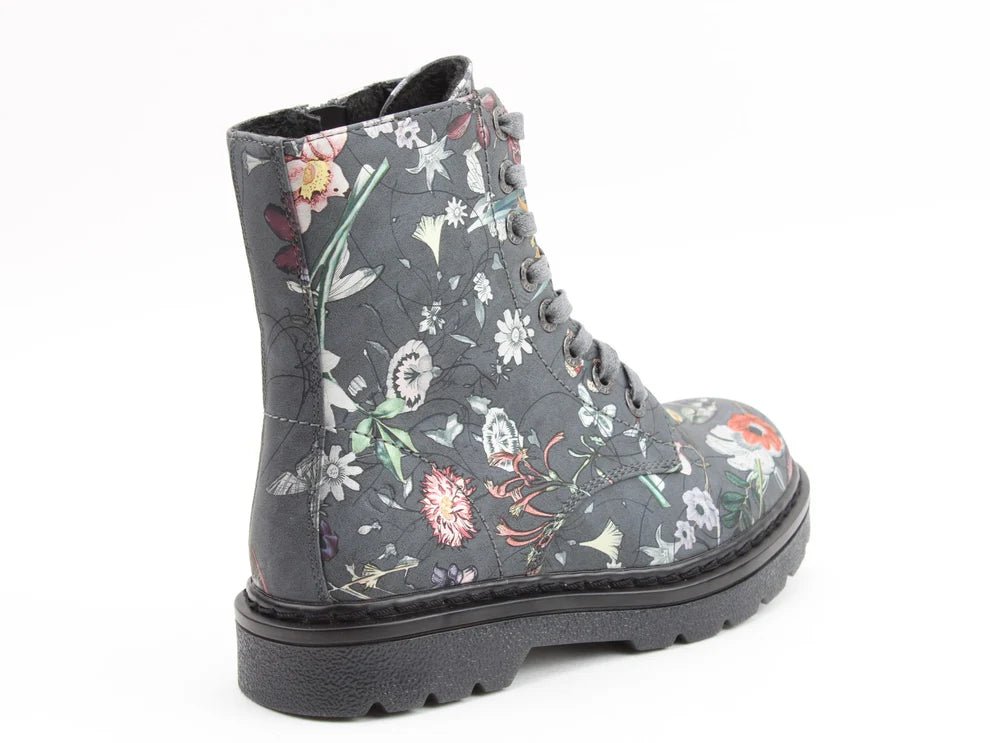 Justina2 Grey Fantasy Floral - Rockamilly - Shoes - Vintage