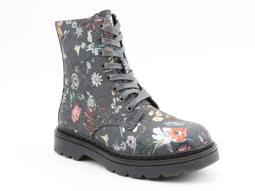 Justina2 Grey Fantasy Floral - Rockamilly - Shoes - Vintage