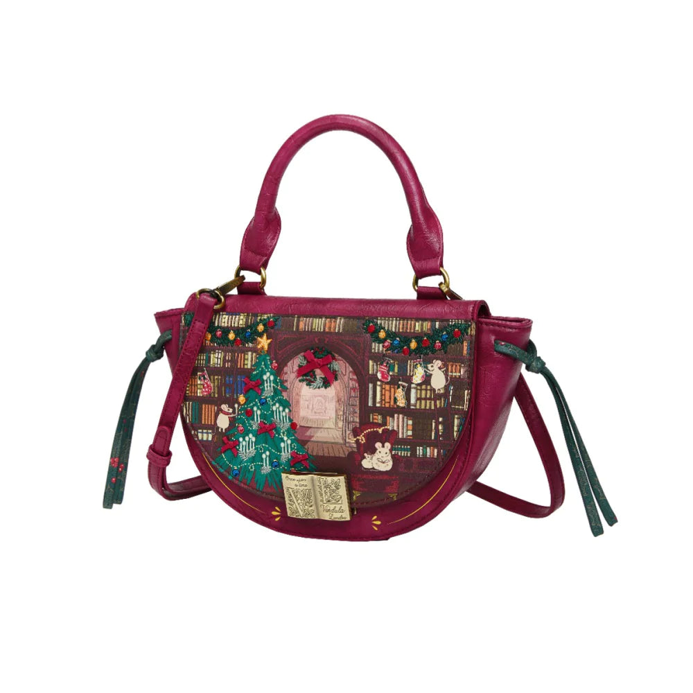 Vendula Christmas Library ~ Winged Top Handle Bag