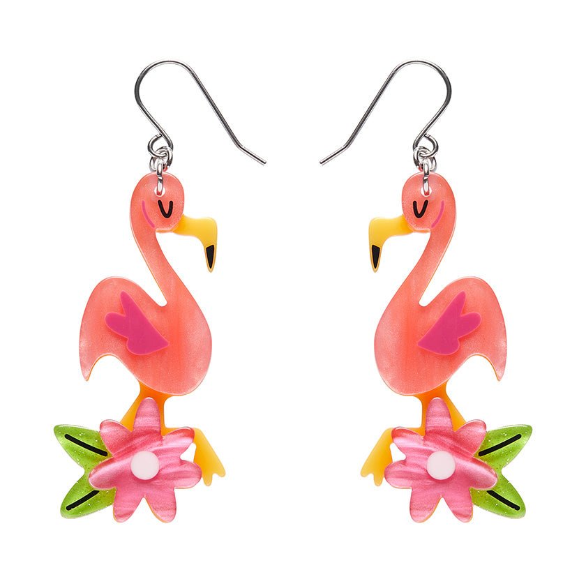 Lets Flamingo Drop Earrings - Rockamilly-Jewellery-Vintage