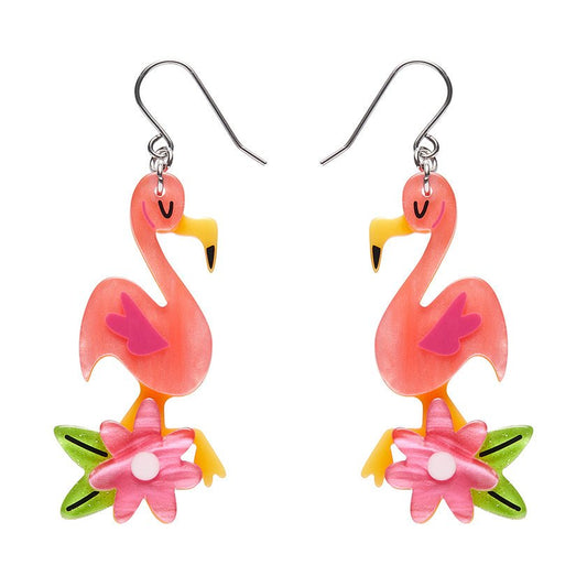 Lets Flamingo Drop Earrings - Rockamilly-Jewellery-Vintage