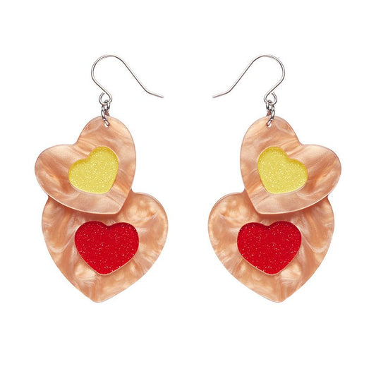 Lolly Heart Cookies Drop Earrings - Rockamilly - Jewellery - Vintage