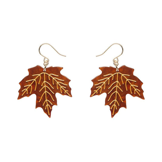 Maple Leaf Drop Earrings - Orange - Rockamilly - Jewellery - Vintage