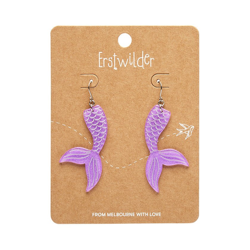 Mermaid Tail Drop Earrings - Violet - Rockamilly - Jewellery - Vintage