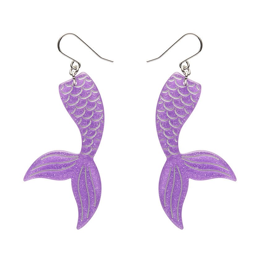 Mermaid Tail Drop Earrings - Violet - Rockamilly - Jewellery - Vintage