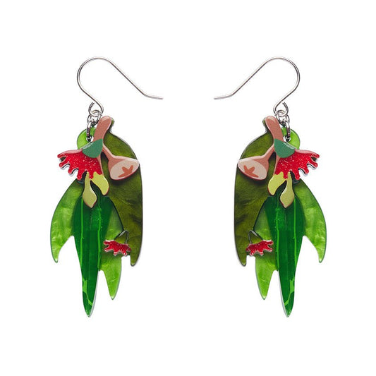 Red Gum Blossom Drop Earrings - Rockamilly - Jewellery - Vintage