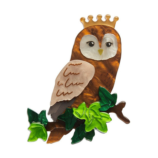 Regal Woodland Owl Brooch - Rockamilly - Jewellery - Vintage