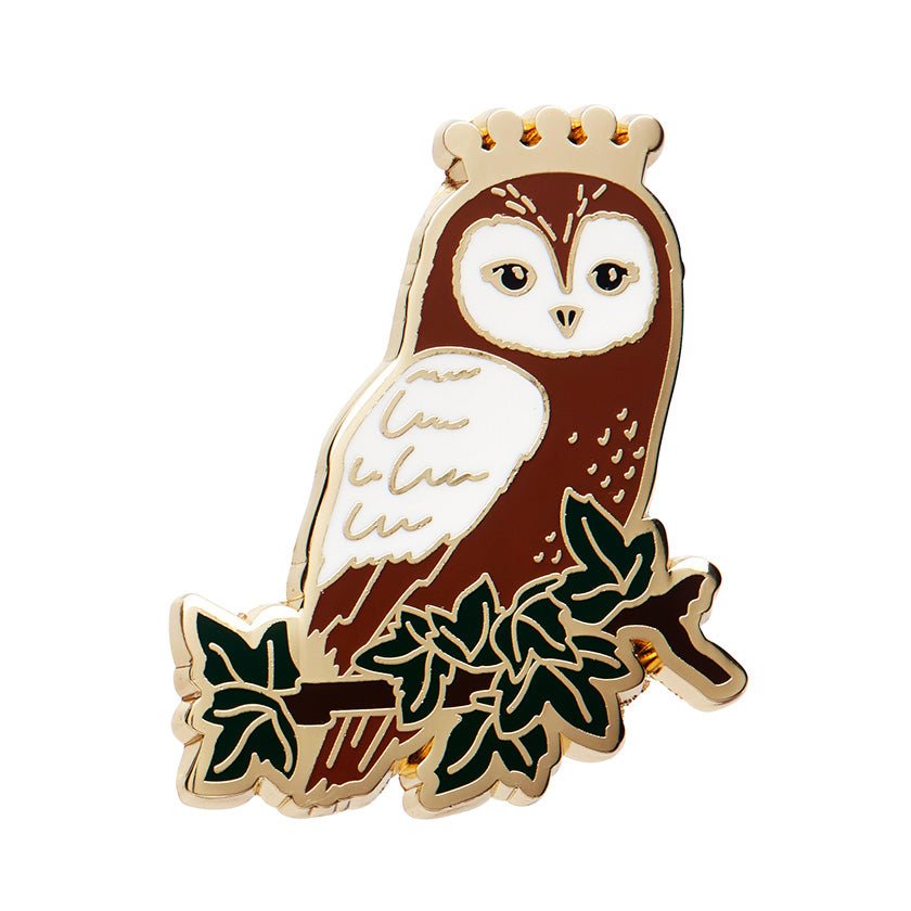 Regal Woodland Owl Enamel Pin - Rockamilly - Jewellery - Vintage